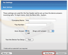 HP Installer, Fax Setup